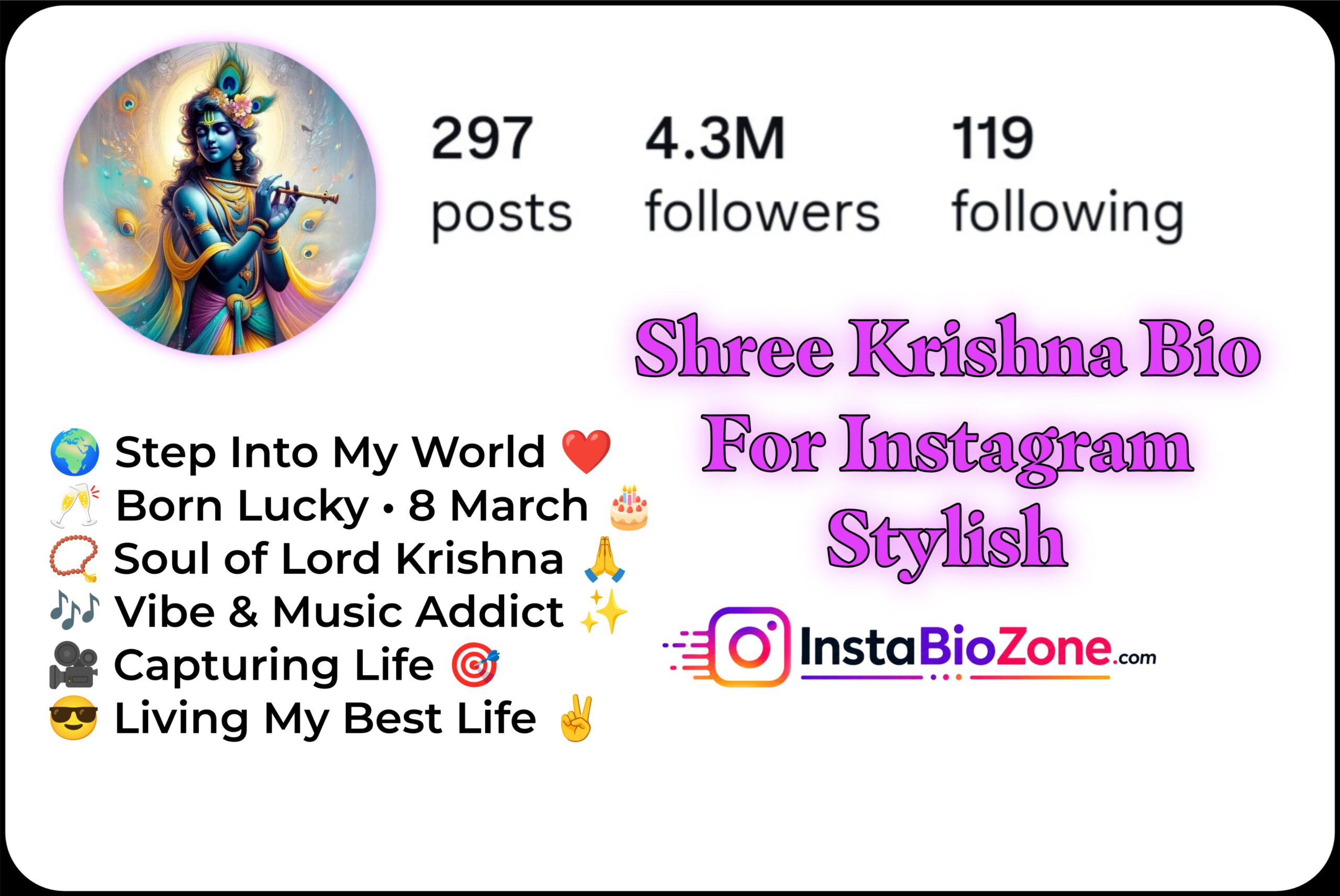 Shree Krishna Bio For Instagram Stylish