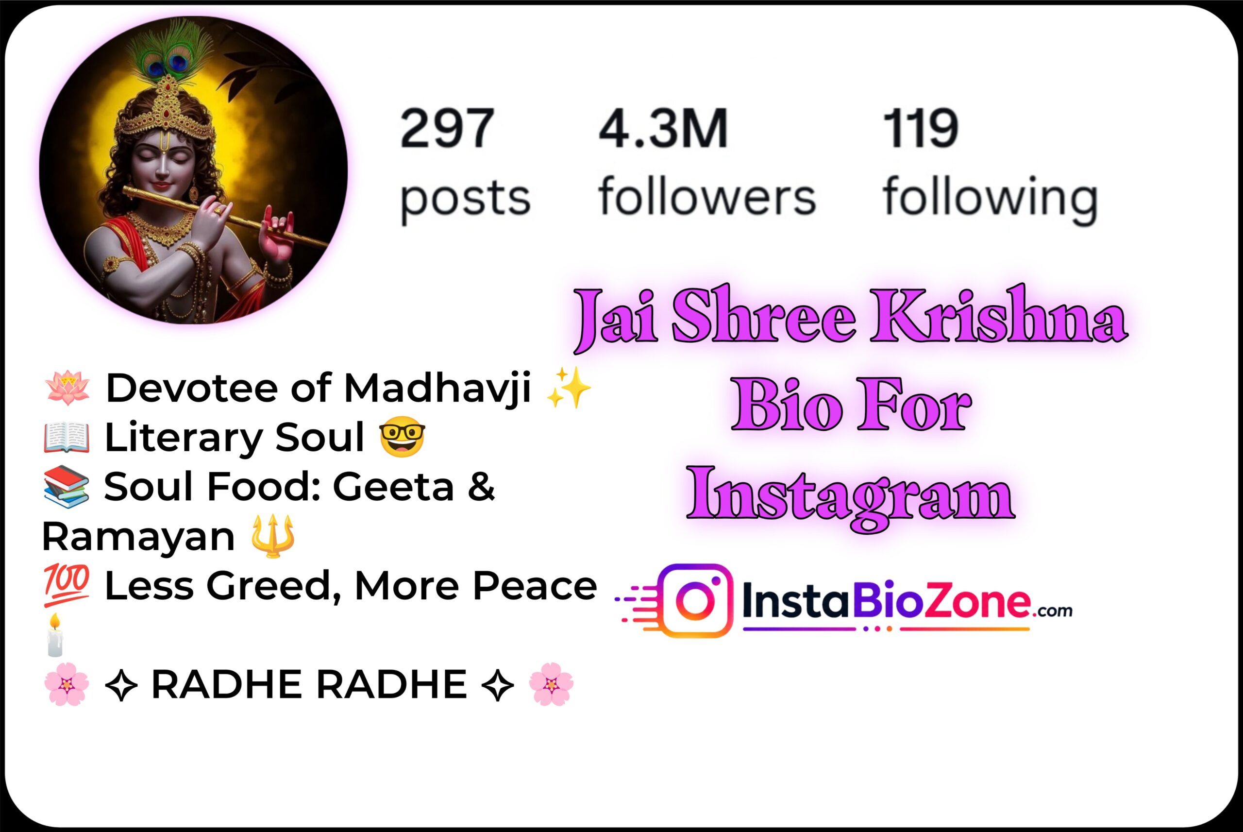 Jai Shree Krishna Bio For Instagram