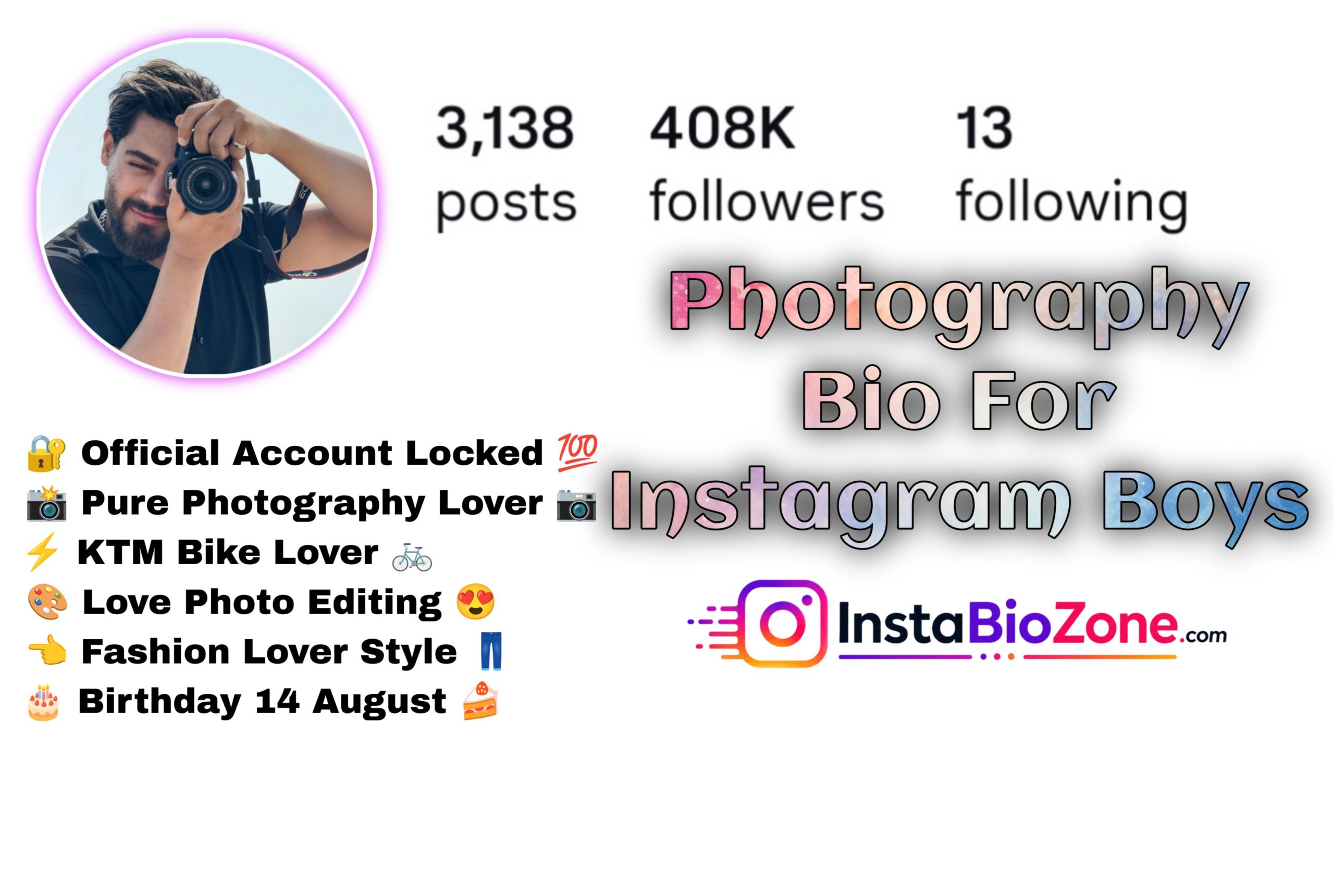 Photography Bio For Instagram Boys