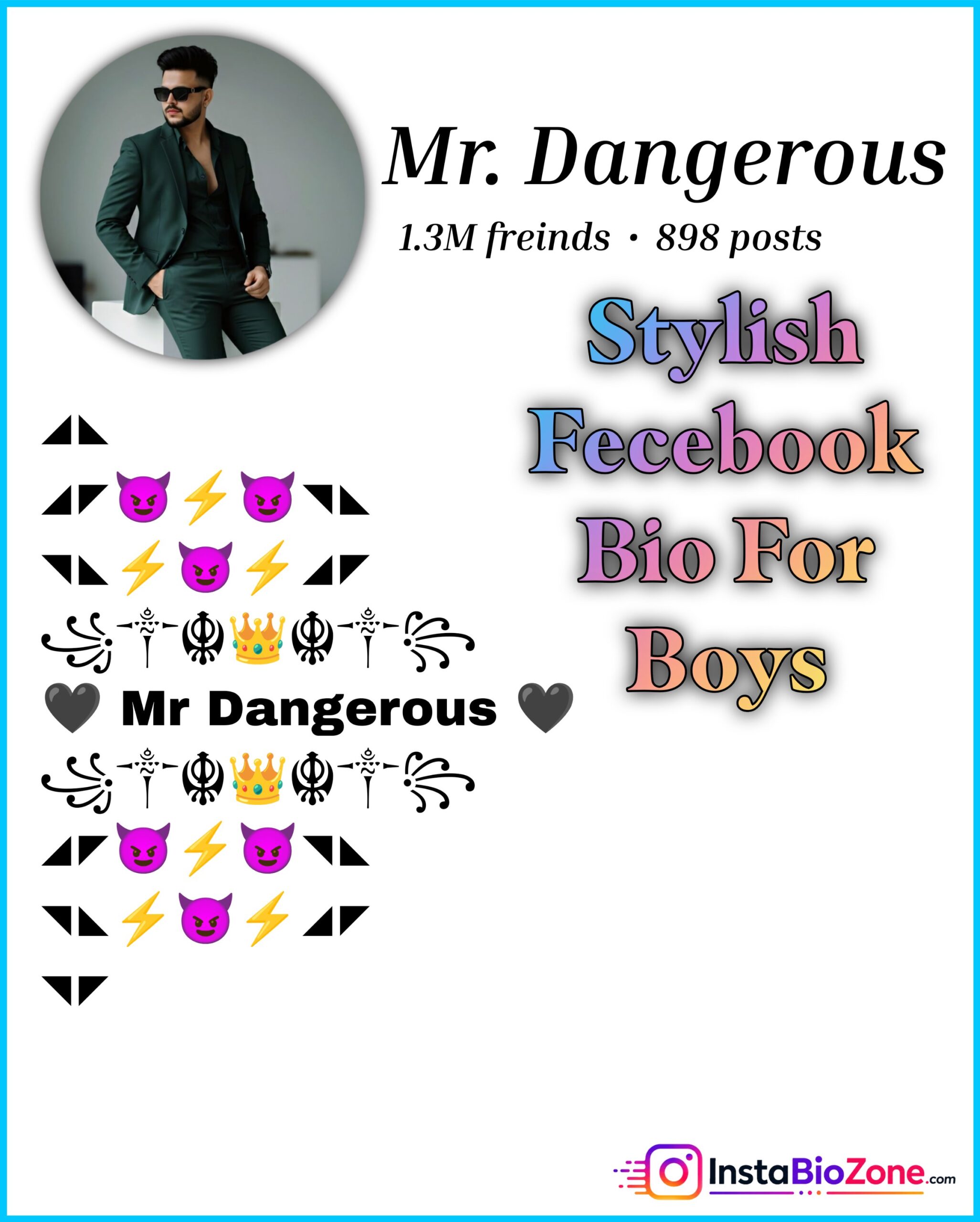 Stylish Fecebook Bio For Boys