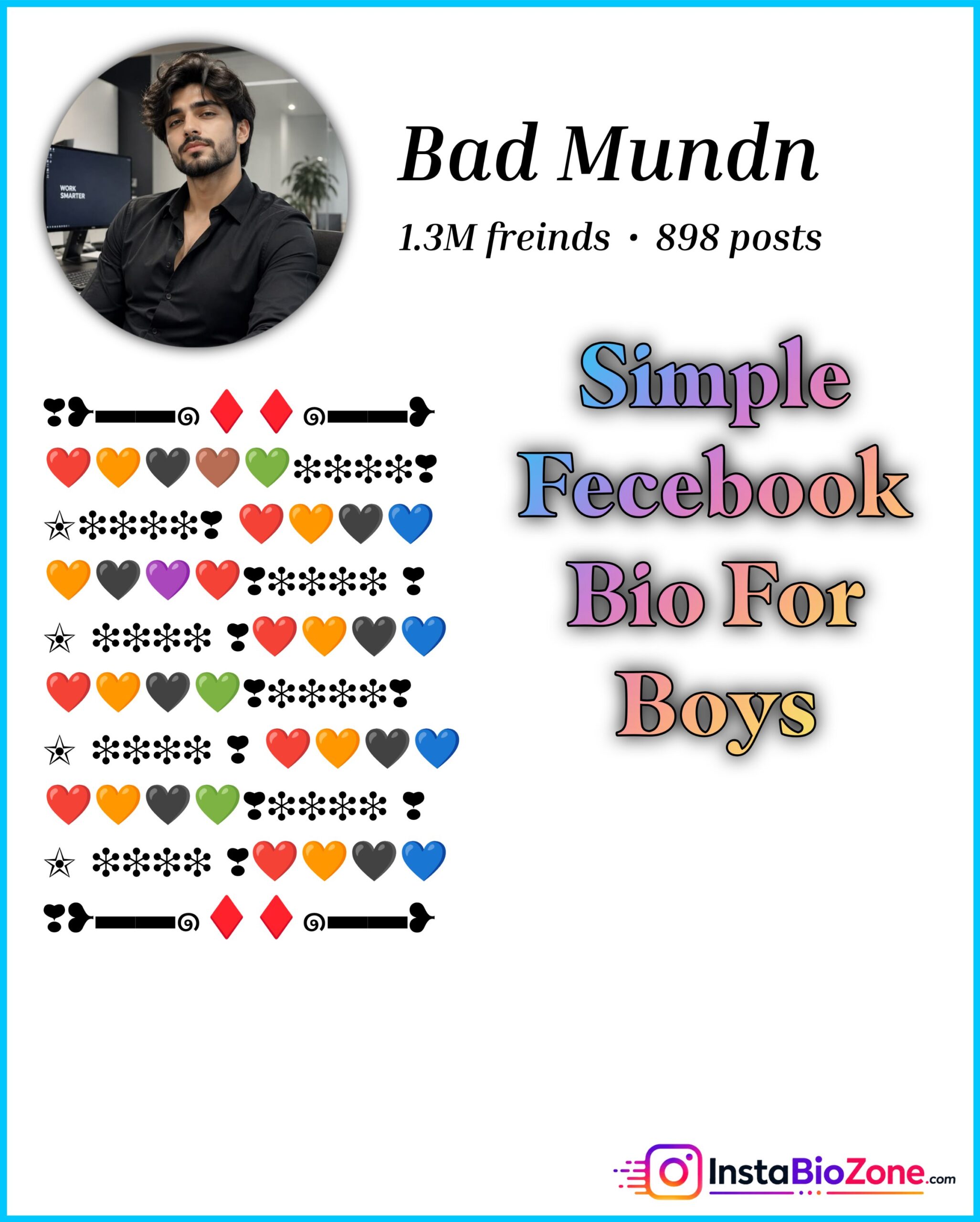 Simple Fecebook Bio For Boys