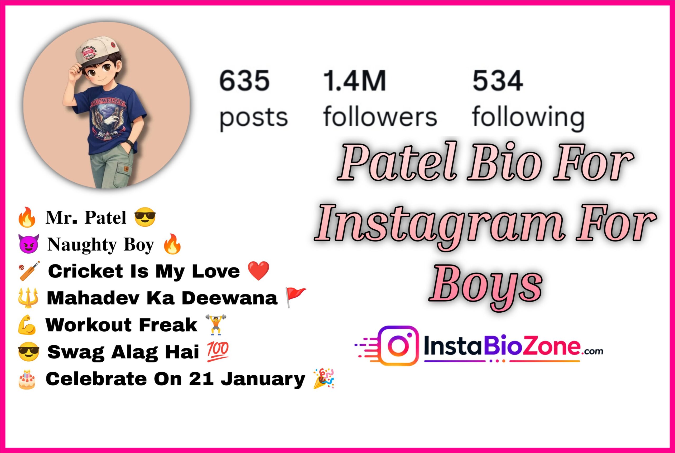 Patel Bio For Instagram For Boys
