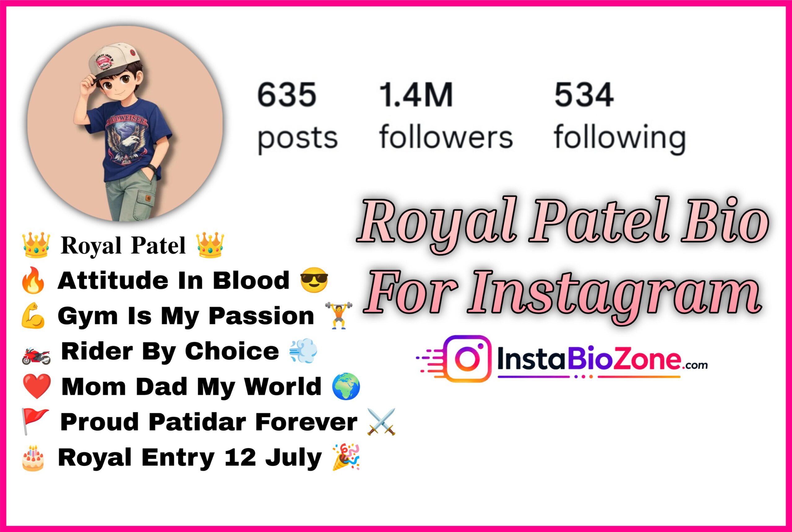 Royal Patel Bio For Instagram